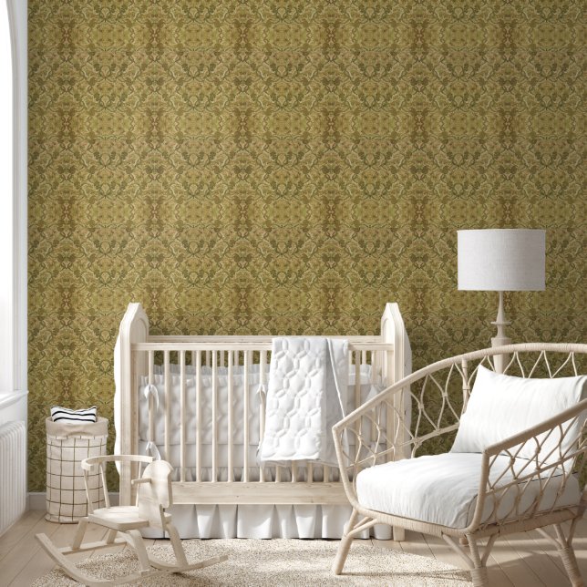 Gold Damask Scrolls Classic Renaissance Vintage  Wallpaper (Kids)