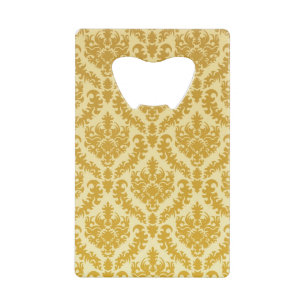 Gold damask wallet bottle opener