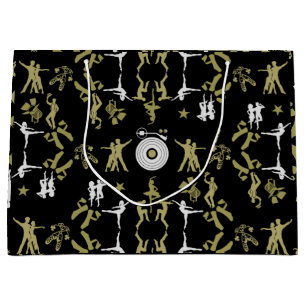 Gold Dancer Patterned Home Decor Large Gift Bag