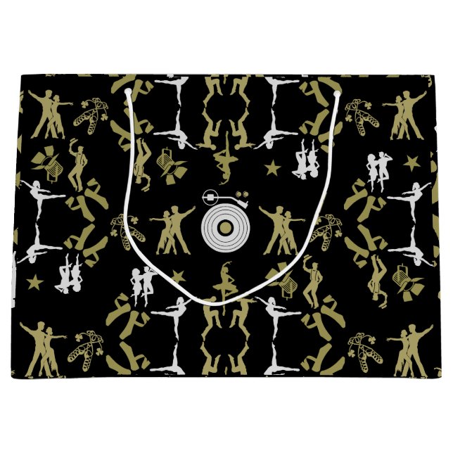 Gold Dancer Patterned Home Decor Large Gift Bag (Front)