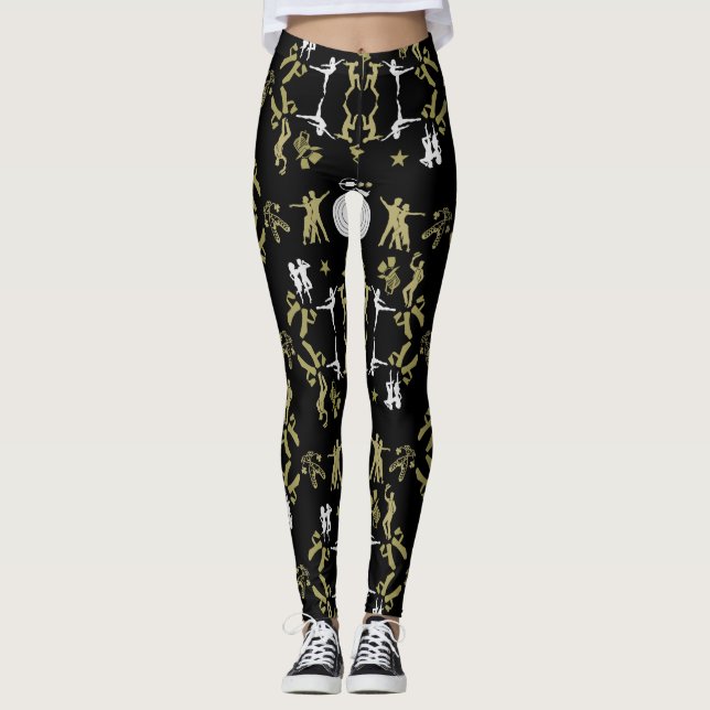 Gold Dancer Patterned Home Decor Leggings (Front)
