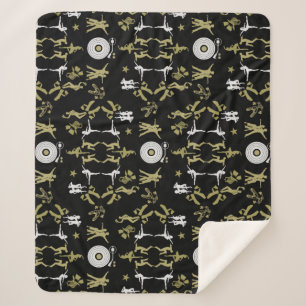 Gold Dancer Patterned Home Decor Sherpa Blanket