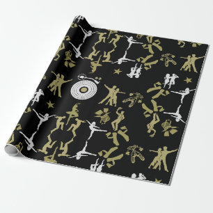 Gold Dancer Patterned Home Decor Wrapping Paper