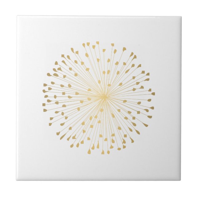 Gold Dandelion Starburst Tile (Front)