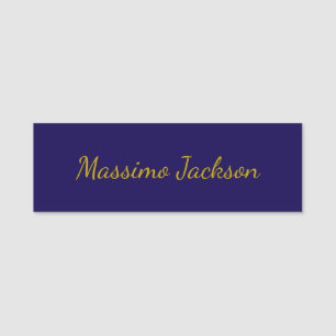 Gold & Dark Blue Color Professional Plain Own Name Tag