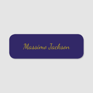Gold & Dark Blue Colour Professional Plain Own Nam Name Tag