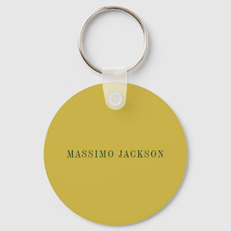 Gold & Dark Green Colour Minimalist Plain Modern Keychain