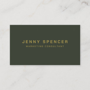 Gold dark  Green Minimalist  QR Code Professional  Business Card