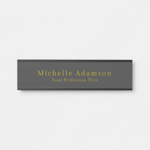 Gold & Dark Grey Black Professional Plain Modern Door Sign
