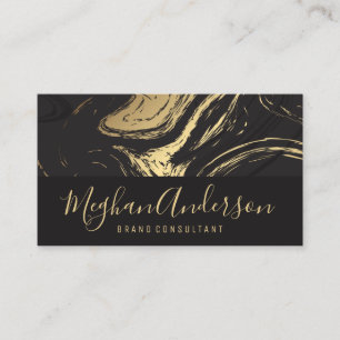 Gold Dark Grey Marble   Executive Signature Series Business Card