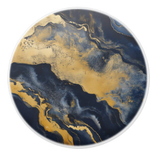 Gold Dark Marble Pattern Ceramic Knob
