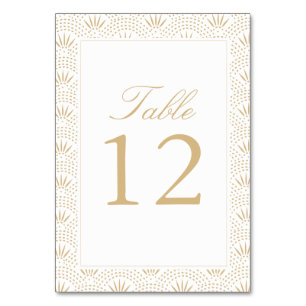 Gold Deco Seigaiha Table Number Cards