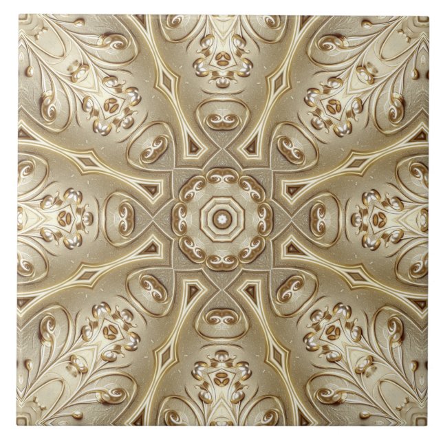Gold Decorative Ceramic Tile (Front)
