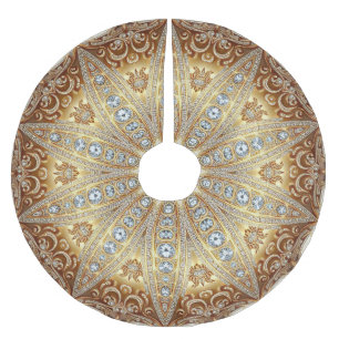 Gold Decorative Christmas Tree Skirt