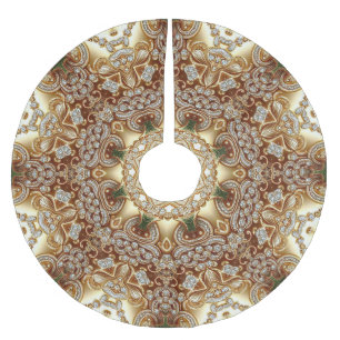 Gold Decorative Christmas Tree Skirt