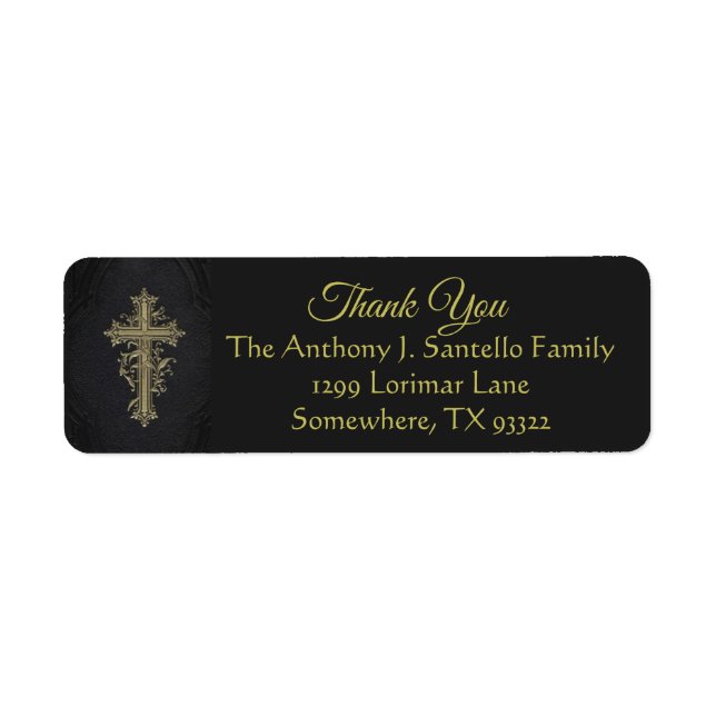 Gold Decorative Cross Thank You (Front)