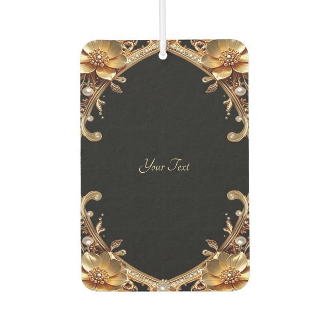 Gold Decorative Flowers Air Freshener (Front)