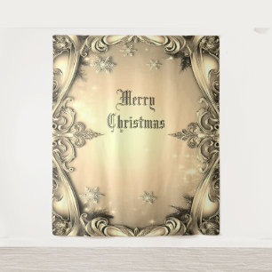 Gold Decorative Holiday Backdrop Tapestry