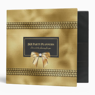 Gold Decorative Metallic Look 3 Ring Binder