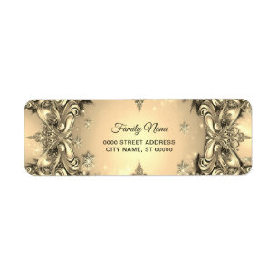 Gold Decorative Return Address Label