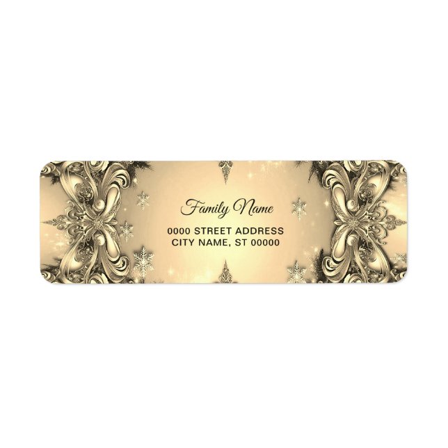 Gold Decorative Return Address Label (Front)