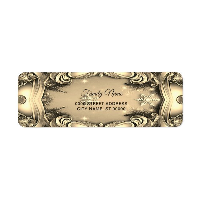 Gold Decorative Return Address Label (Front)