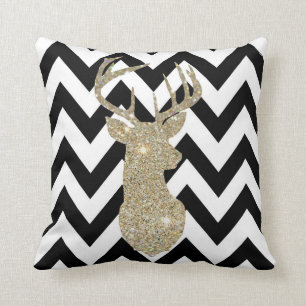 Gold Deer Head Pillow