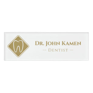 Gold Dentist   Lucky Teeth Name Tag