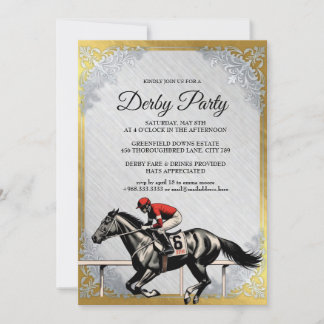 Gold Derby Horse Racing Party Invitation 2026