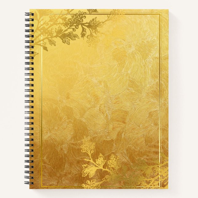 Gold Design: Blank Lined Customizable Notebook (Front)