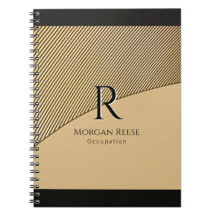 Gold Design, Name & Monogram, Occupation Notebook