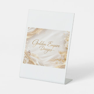 Gold designed centerpiece pedestal sign