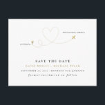 Gold Destination Wedding Save the Date Announcement Postcard<br><div class="desc">Gold Destination Wedding Save the Date</div>
