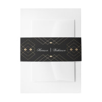 Gold Diamond Black Geometric Deco Wedding