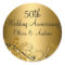Gold Diamond Floral Swirl 50th Anniversary Sticker