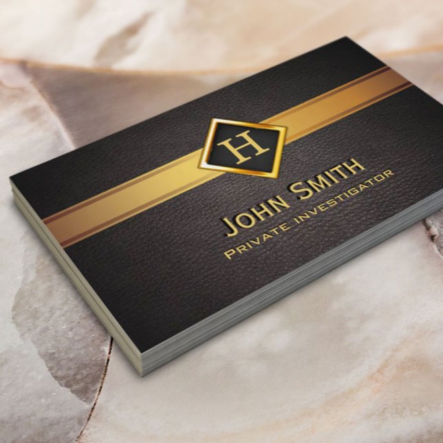 Gold Diamond Label Investigator Business Card (Creator Uploaded)