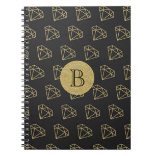 Gold Diamond Modern Glamor Bling Notebook Journal