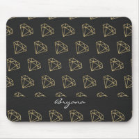 Gold Diamond Modern Glamour Mouse Pad
