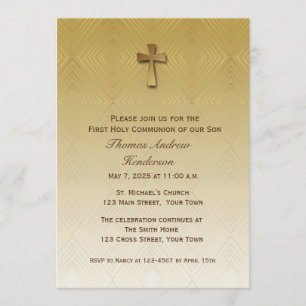 Gold Diamond Pattern, Religious Invitation