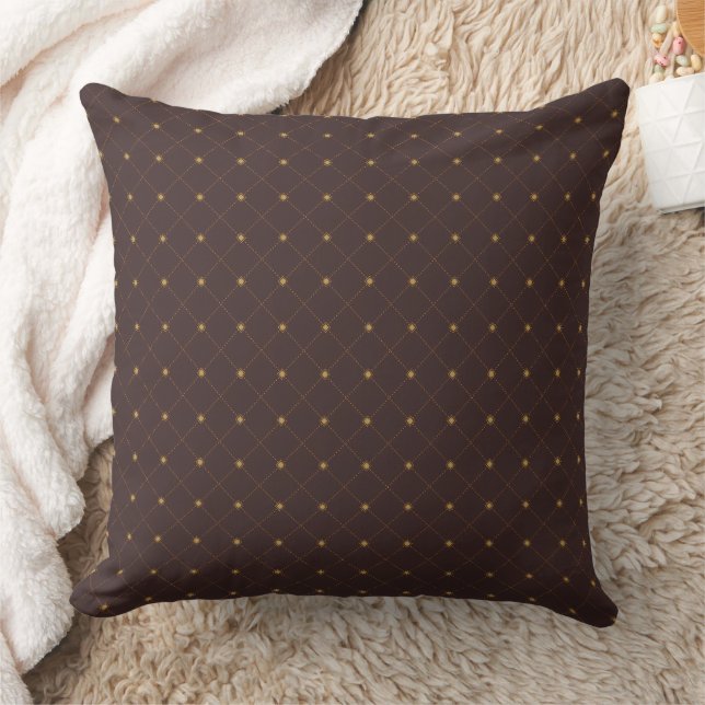Gold Diamond Pattern Throw Pillow (Blanket)