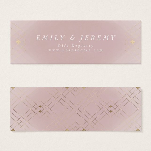 Gold Diamond Pink Geometric Deco Gatsby Wedding (Front & Back)