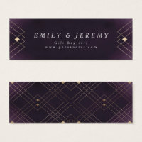 Gold Diamond Purple Geometric Deco Gatsby Wedding