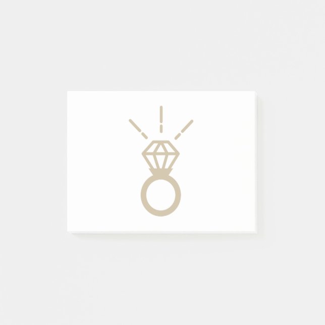 Gold Diamond Ring Post-it Notes (Front)