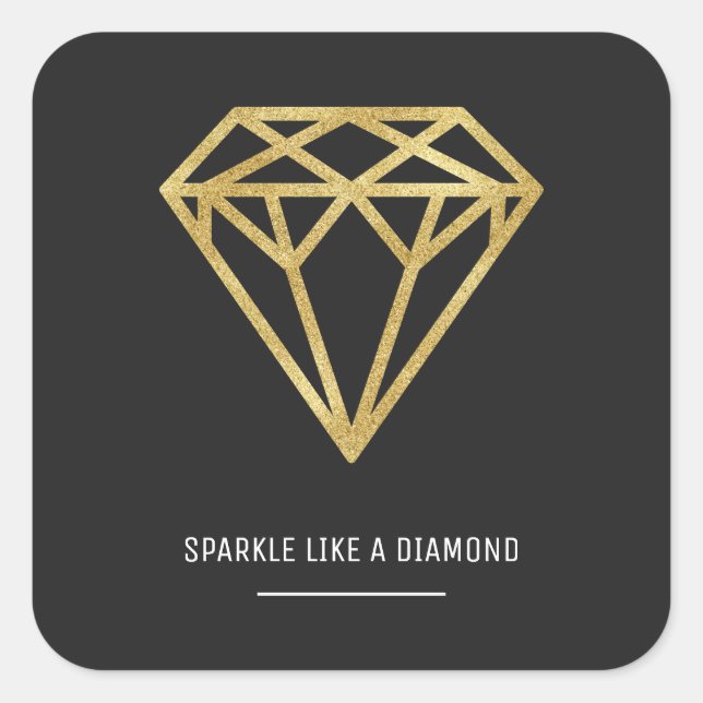 Gold Diamond Square Sticker (Front)