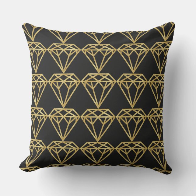 Gold Diamond Throw Pillow (Front)
