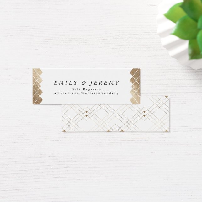 Gold Diamond White Geometric Deco Gatsby Wedding (Desk)