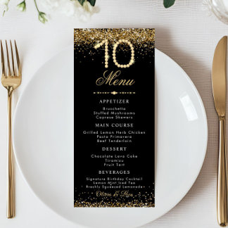 Gold Diamonds 10th Anniversary Dinner Flat Menu