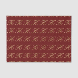 Gold Diamonds Letter K Monogram Seamless Pattern Tissue Paper