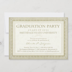 Gold Diploma (for her)  Graduation Party Invite