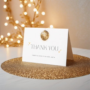 Gold Disco Ball Bridal Shower Thank You Card